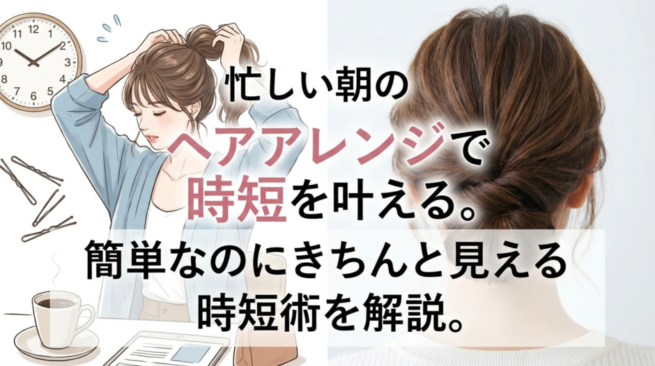 忙しい朝のヘアアレンジで時短を叶える。簡単なのにきちんと見える時短術を解説。