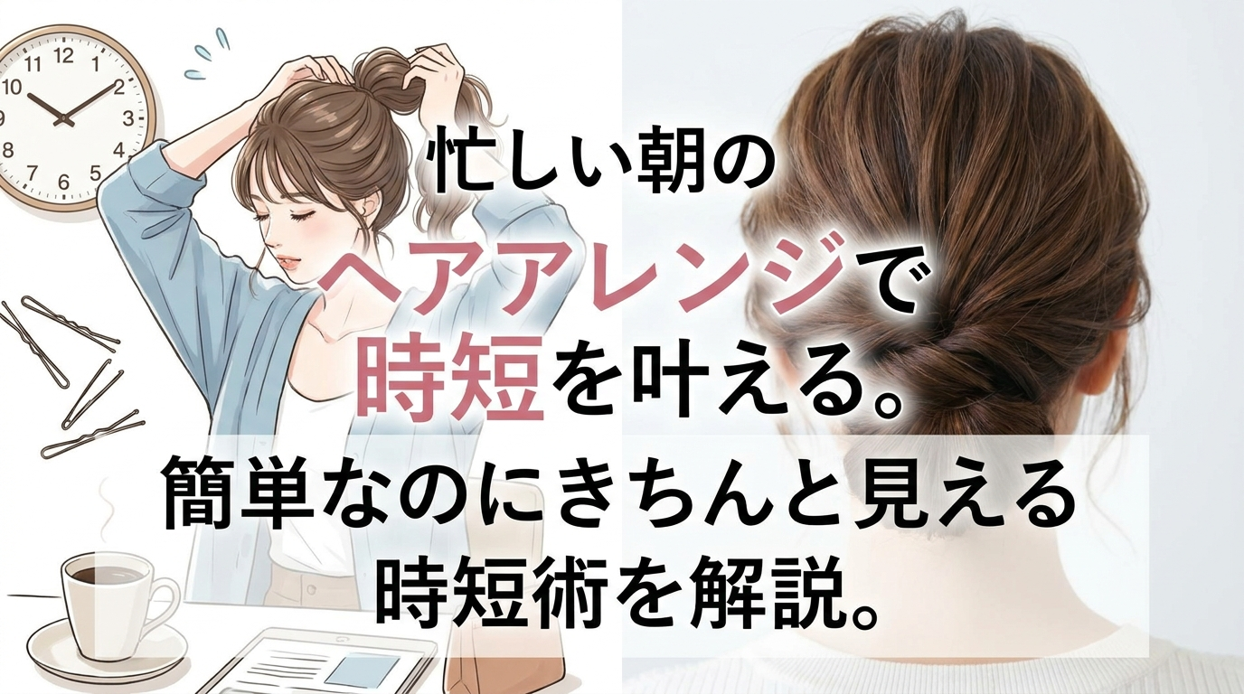 忙しい朝のヘアアレンジで時短を叶える。簡単なのにきちんと見える時短術を解説。