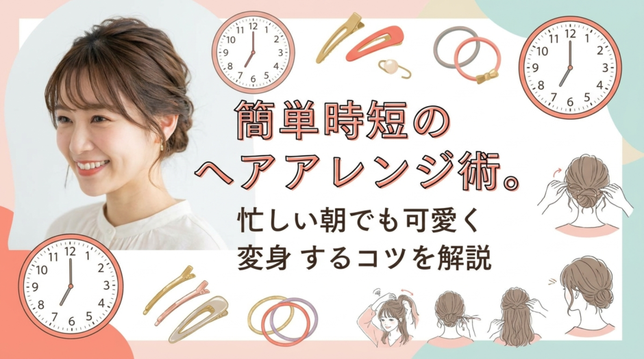 簡単時短のヘアアレンジ術。忙しい朝でも可愛く変身するコツを解説