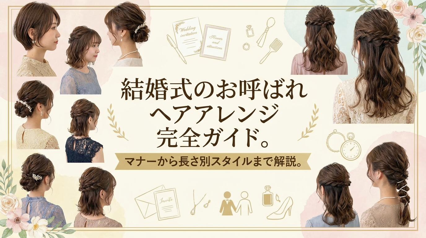 結婚式のお呼ばれヘアアレンジ完全ガイド。マナーから長さ別スタイルまで解説。