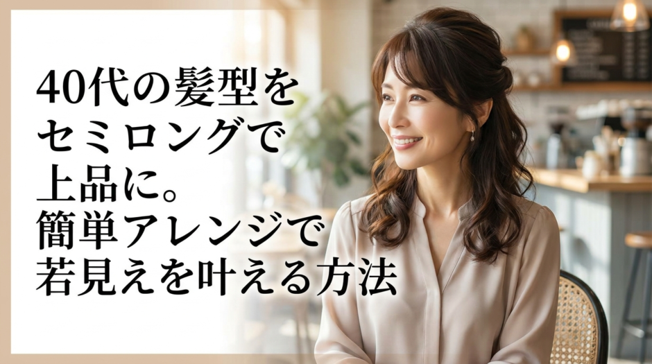 40代の髪型をセミロングで上品に。簡単アレンジで若見えを叶える方法