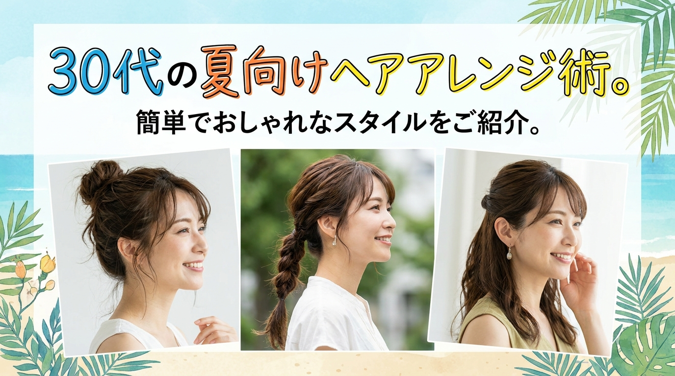 30代の夏向けヘアアレンジ術。簡単でおしゃれなスタイルをご紹介。