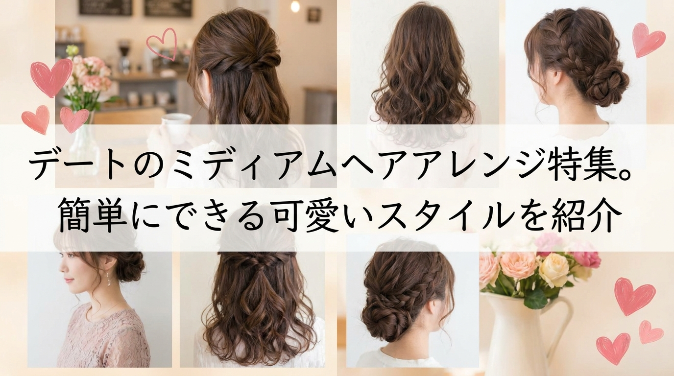 デートのミディアムヘアアレンジ特集。簡単にできる可愛いスタイルを紹介