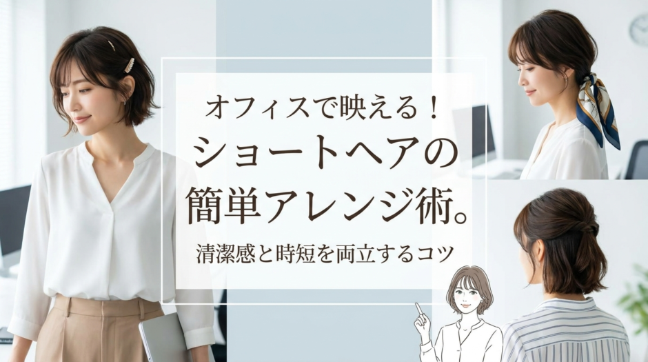 オフィスで映える！ショートヘアの簡単アレンジ術。清潔感と時短を両立するコツ