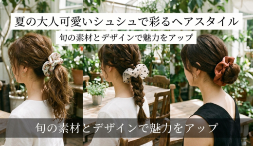 夏の大人可愛いシュシュで彩るヘアスタイル。旬の素材とデザインで魅力をアップ